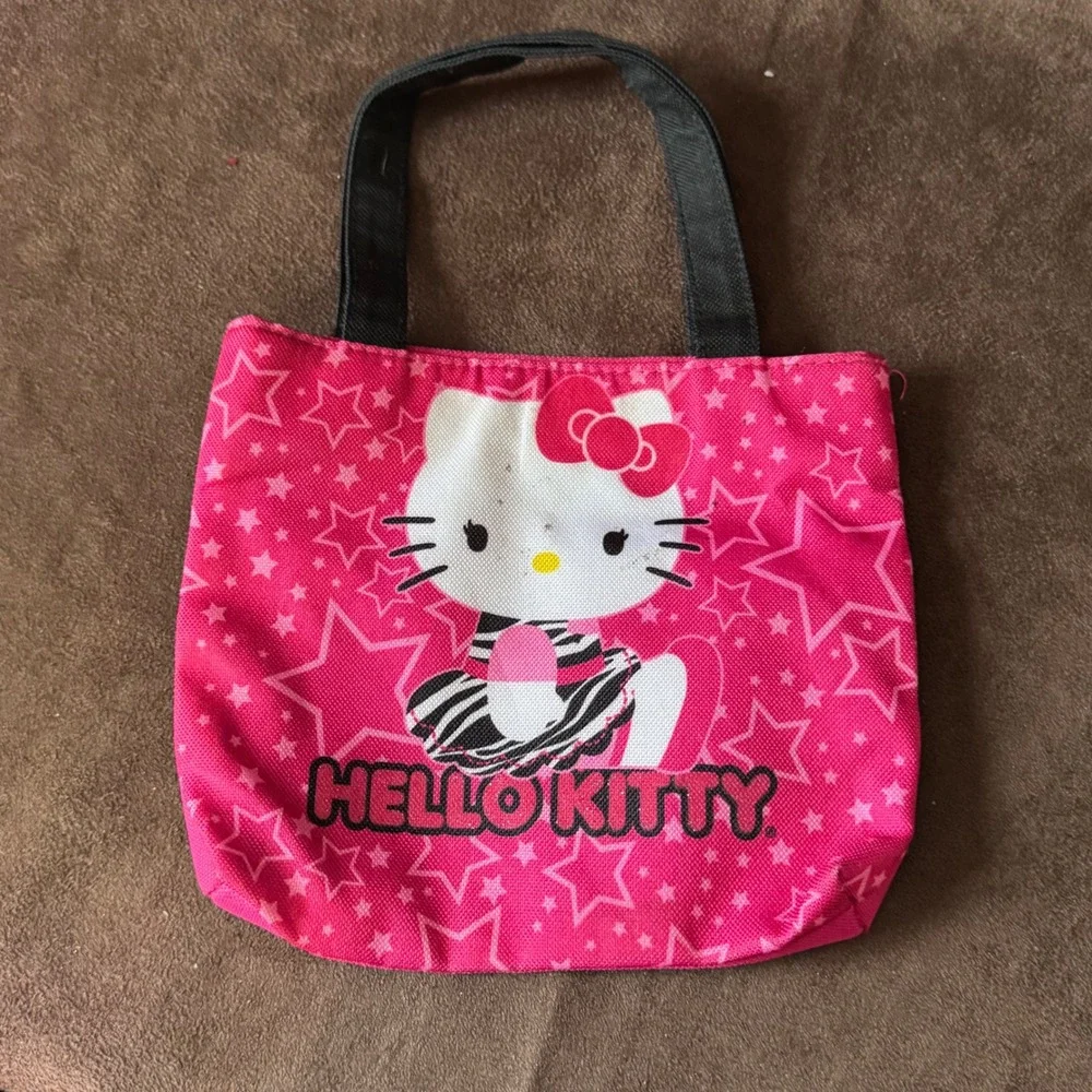 Sanrio‎ Hello Kitty Pink Star Zebra Print Mini Tote Bag Kids Small Handbag